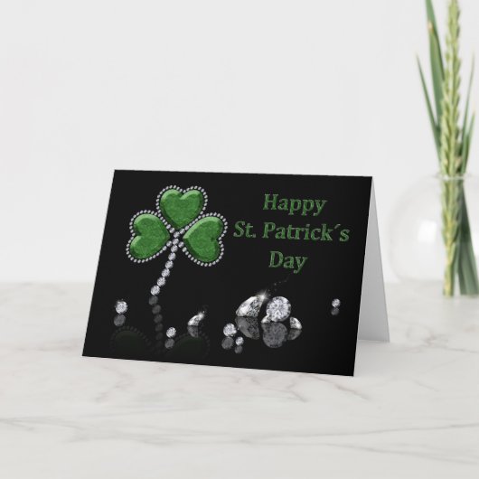 Briljant Happy St. Patrick's Day Diamonds Kaart (Voorkant)