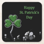 Briljant Happy St. Patrick's Day Diamonds Kartonnen Onderzetters (Voorkant)