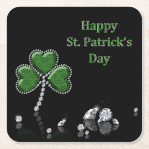 Briljant Happy St. Patrick's Day Diamonds Kartonnen Onderzetters
