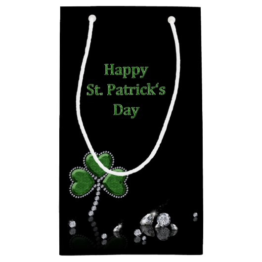 Briljant Happy St. Patrick's Day Diamonds Klein Cadeauzakje (Achterkant)