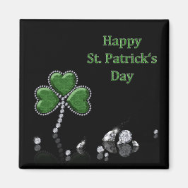 Briljant Happy St. Patrick's Day Diamonds Magneet