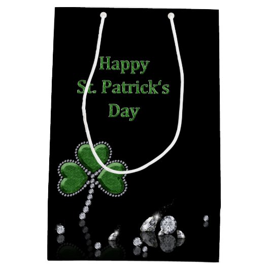 Briljant Happy St. Patrick's Day Diamonds Medium Cadeauzakje (Achterkant)