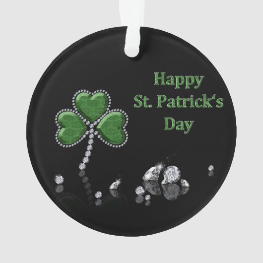 Briljant Happy St. Patrick's Day Diamonds Ornament (achterkant)