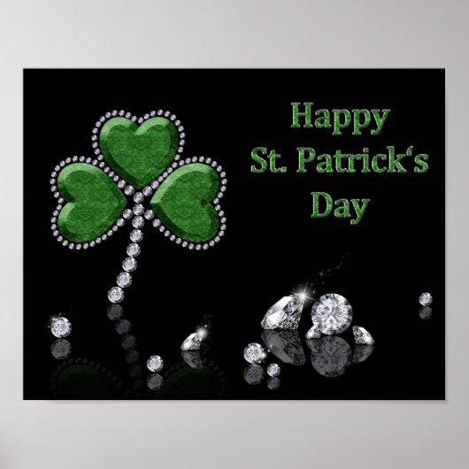 Briljant Happy St. Patrick's Day Diamonds Poster (Voorkant)
