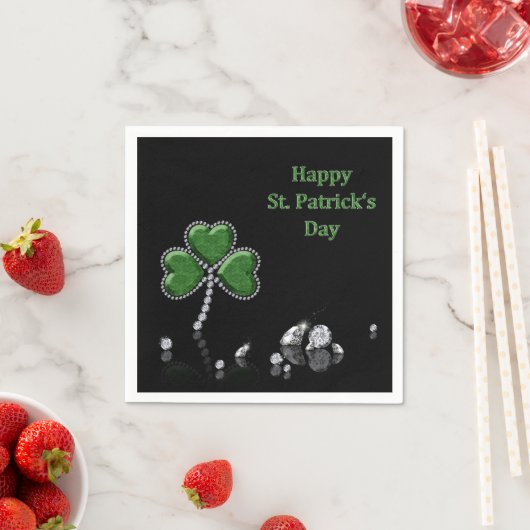 Briljant Happy St. Patrick's Day Diamonds Servetten (Insitu)