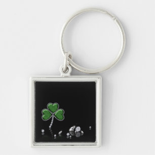 Briljant Happy St. Patrick's Day Diamonds Sleutelhanger