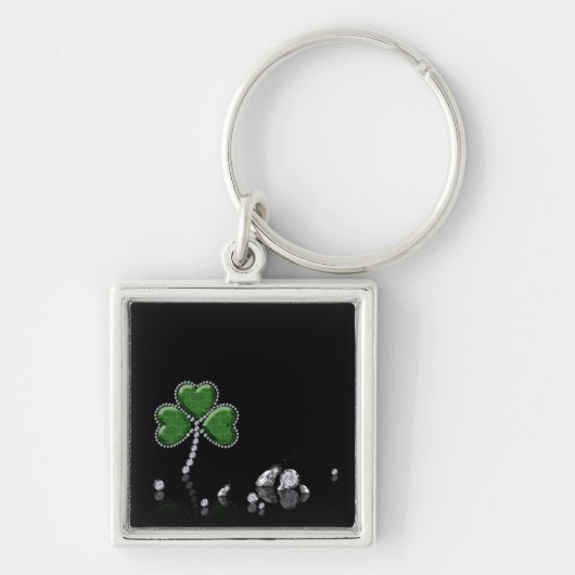 Briljant Happy St. Patrick's Day Diamonds Sleutelhanger (Voorkant)
