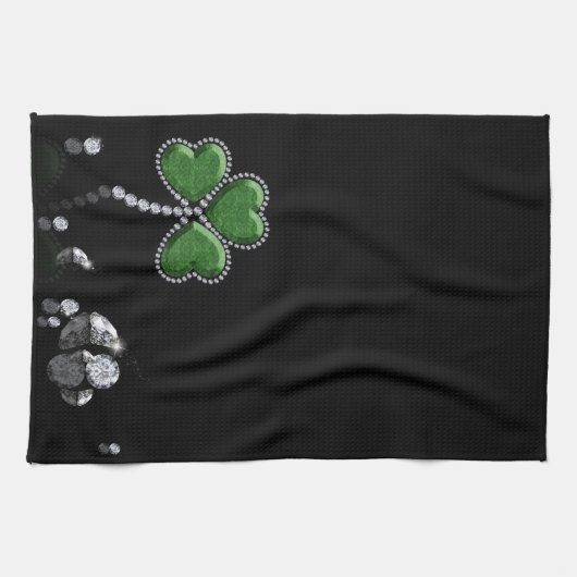 Briljant Happy St. Patrick's Day Diamonds Theedoek (Horizontaal)