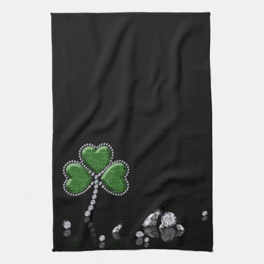 Briljant Happy St. Patrick's Day Diamonds Theedoek (Verticaal)