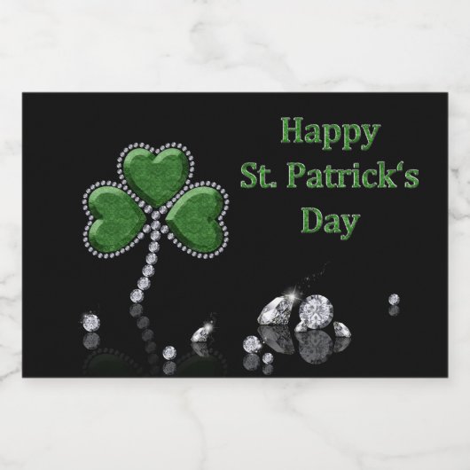 Briljant Happy St. Patrick's Day Diamonds Voedselcontainer Etiket (Enkel label)