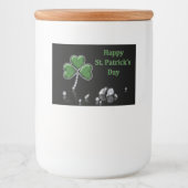 Briljant Happy St. Patrick's Day Diamonds Voedselcontainer Etiket (Voorkant)