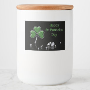 Briljant Happy St. Patrick's Day Diamonds Voedselcontainer Etiket