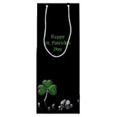 Briljant Happy St. Patrick's Day Diamonds Wijn Cadeautas (Achterkant)
