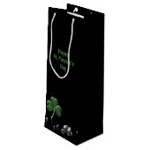 Briljant Happy St. Patrick's Day Diamonds Wijn Cadeautas (Achterkant Gekanteld)
