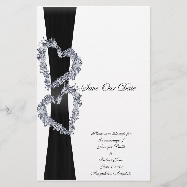 Briljant hart: zwart lint en diamantharten (Voorkant)