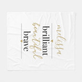 Briljant Moo Dapper Gepersonaliseerde Naam Fleece Deken (Voorkant (Horizontaal))