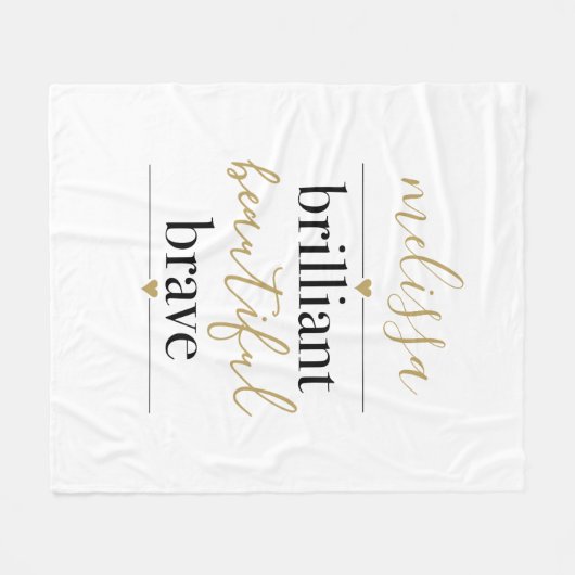 Briljant Mooie Moedige Gepersonaliseerde Naam Fleece Deken (Voorkant (Horizontaal))