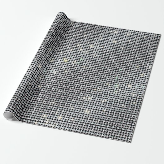 briljant omloopgeschenk, glitter papier, wit krist cadeaupapier (Uitgerold)