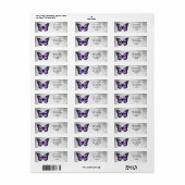 Briljant Paars Butterfly-adreslabel Etiket (Full Sheet)