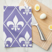 Briljant Paars Fleur de Lis met monogram initiaal Theedoek (Quarter Fold)