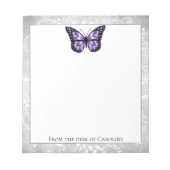 Briljant Paars Notitieblok met vlinder (Voorkant)
