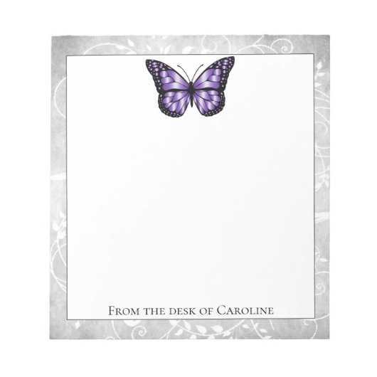 Briljant Paars Notitieblok met vlinder (Voorkant)