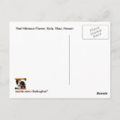 Briljant Red Hibiscus Flower, Maui Hawaii Briefkaart (Achterkant)