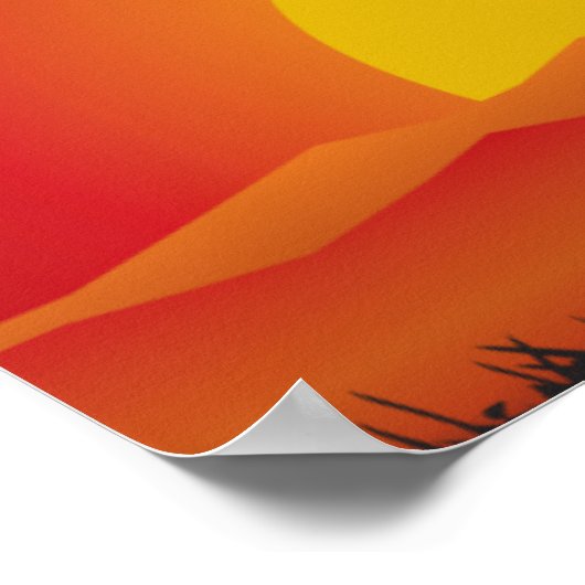 Briljant Rode Zonnevel onder de Bonsai-boom Poster (Hoek)