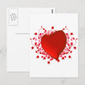 Briljant rood hart briefkaart (Voorkant / Achterkant)