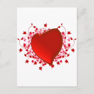 Briljant rood hart briefkaart