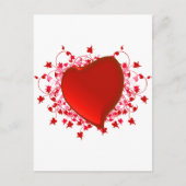 Briljant rood hart briefkaart (Voorkant)