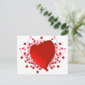 Briljant rood hart briefkaart (Staand voorkant)