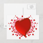 Briljant rood hart briefkaart (Voorkant / Achterkant)