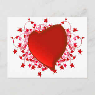 Briljant rood hart briefkaart
