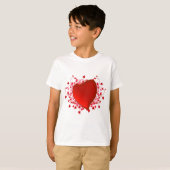 Briljant rood hart t-shirt (Voorkant volledig)