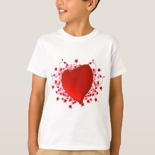 Briljant rood hart t-shirt