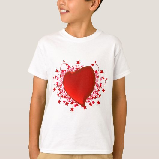 Briljant rood hart t-shirt (Voorkant)