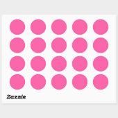 Briljant roos (effen kleur) ronde sticker (Vel)