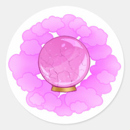 Briljant Roze Gebarsten Kristallen Bal Ronde Sticker
