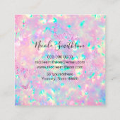 Briljant roze opaal vierkant visitekaartje (Achterkant)