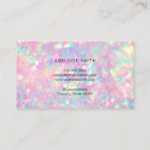 Briljant roze opaalsteen visitekaartje (Achterkant)
