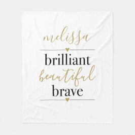 Briljant Schoon Moedig Gepersonaliseerde Naam Fleece Deken
