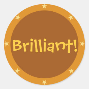 Briljant - Serie met leerlingstickers (bruin) Ronde Sticker