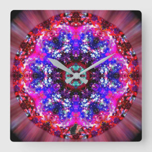 Briljant Stellaire Kaleidoscoop Vierkante Klok
