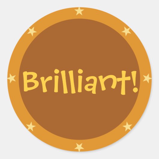 Briljant - Teacher sticker serie (bruin) (Voorkant)