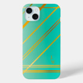 Briljant Turquoise en Goud Gepersonaliseerd Case-Mate iPhone Case (Achterkant)