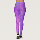 Briljant Violet Artsy-gebarmerd patroon Leggings (Achterkant)
