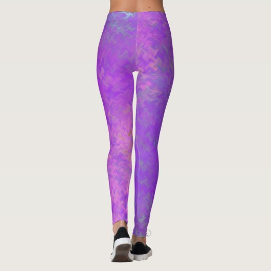 Briljant Violet Artsy-gebarmerd patroon Leggings (Achterkant)