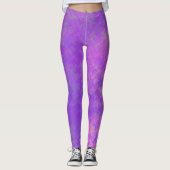 Briljant Violet Artsy-gebarmerd patroon Leggings (Voorkant)
