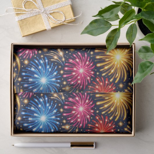 Briljant Vuurwerkpatroon om middernacht Tissuepapier (Geschenk)